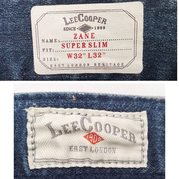 Lee Cooper East London Mens Zane Super Slim Tinted Distressed Denim Jeans Pants - Picture 3 of 10